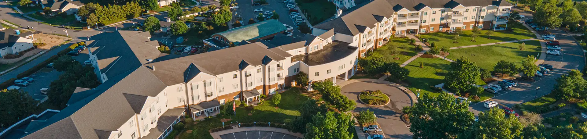 An aerial view of Covenant Woods